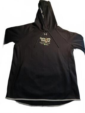 Under Armour Streetwear Hoodie Black Gray Charles Street 12 Charm City Run XL